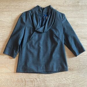 J. Crew Wool Blend Suiting Top with Cowl Neck, size 2